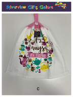 Crochet Top Hand Towel / Tea Towel (Double Thickness) - It's Always Tea Time