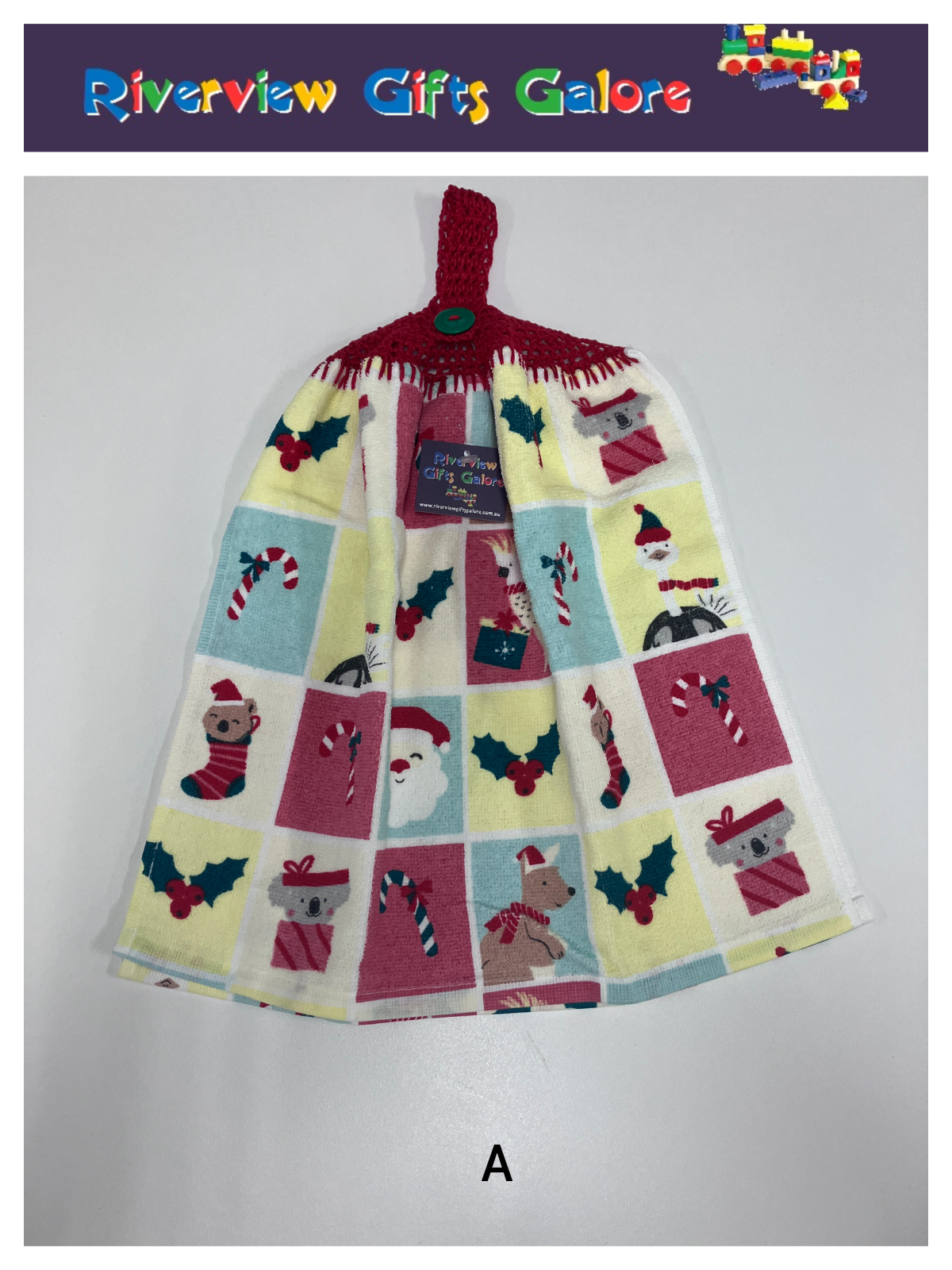 Crochet Top Hand Towel / Tea Towel (Double Thickness) - Christmas