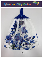 Crochet Top Hand Towel / Tea Towel (Double Thickness) - Blueberries