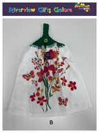 Crochet Top Hand Towel / Tea Towel (Double Thickness) - Poppies