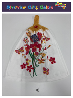 Crochet Top Hand Towel / Tea Towel (Double Thickness) - Poppies