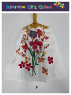 Crochet Top Hand Towel / Tea Towel (Double Thickness) - Poppies