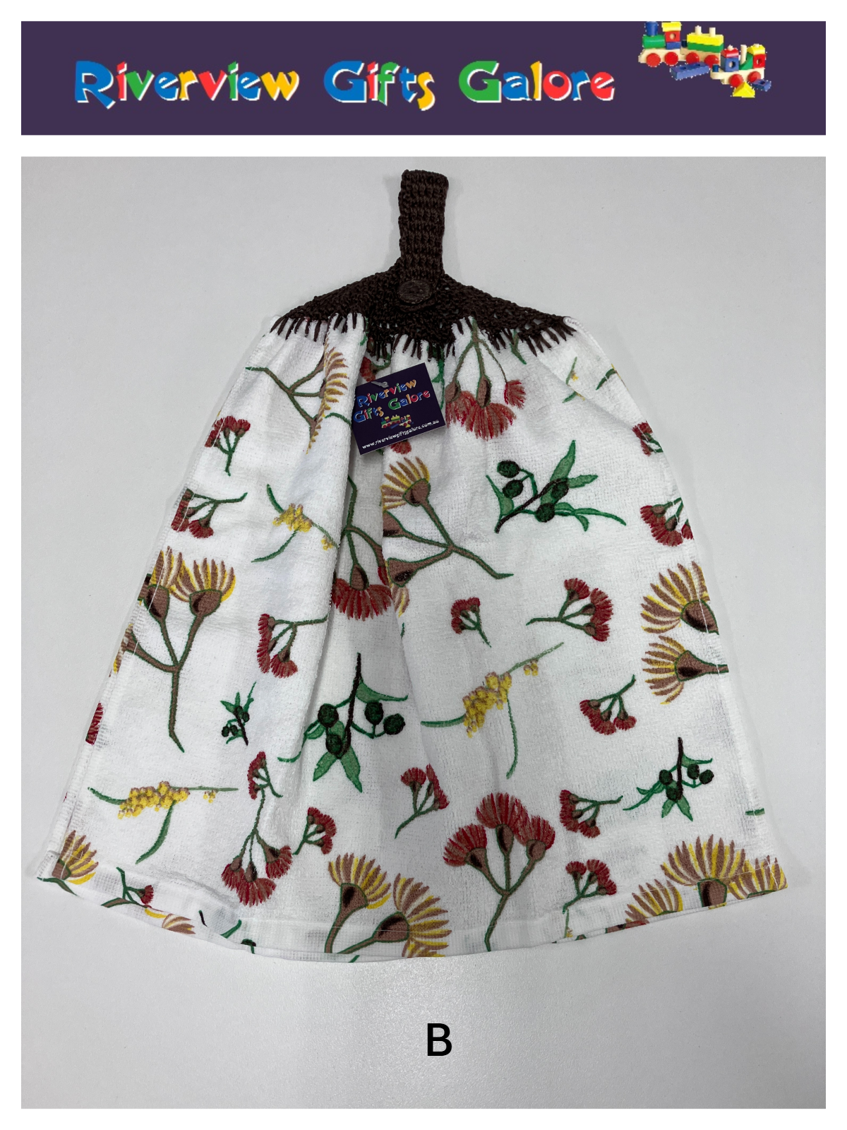 Crochet Top Hand Towel / Tea Towel (Double Thickness) - Australian Natives
