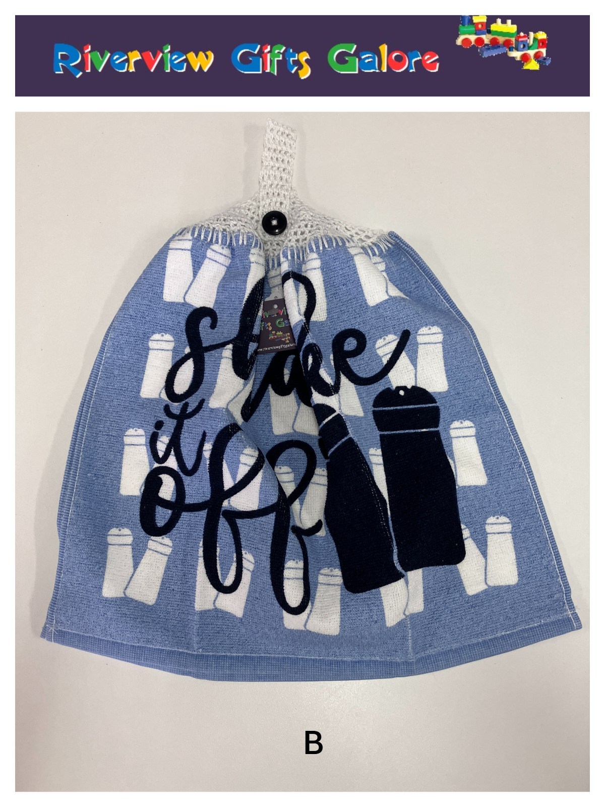 Crochet Top Hand Towel / Tea Towel (Double Thickness) - Shake It Off