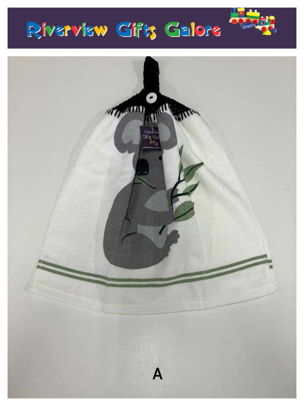 Crochet Top Hand Towel / Tea Towel (Double Thickness) - Koala