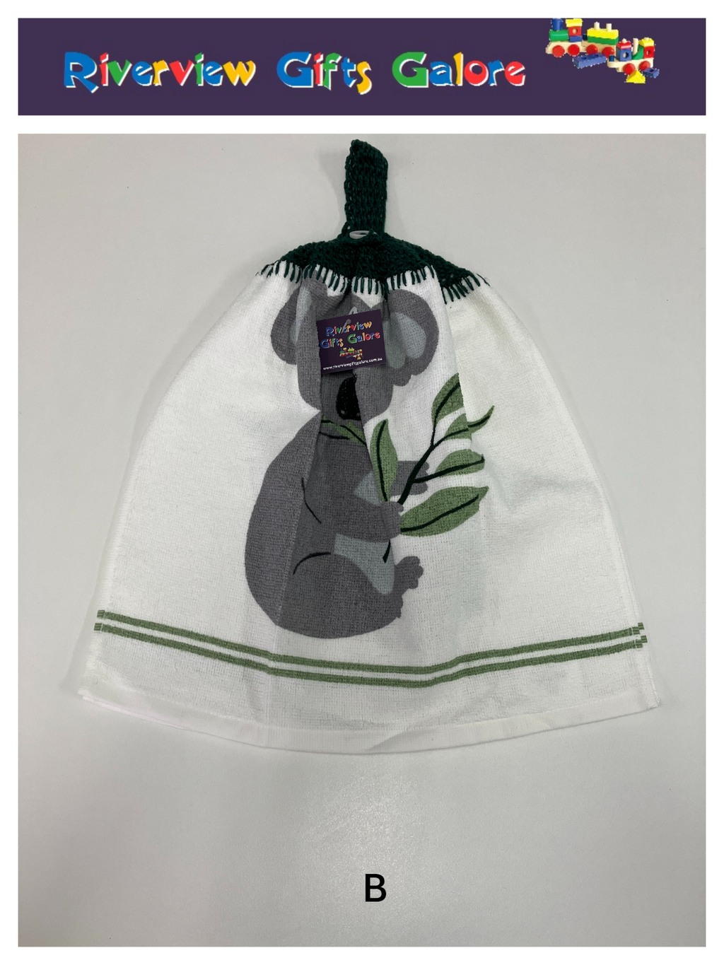 Crochet Top Hand Towel / Tea Towel (Double Thickness) - Koala