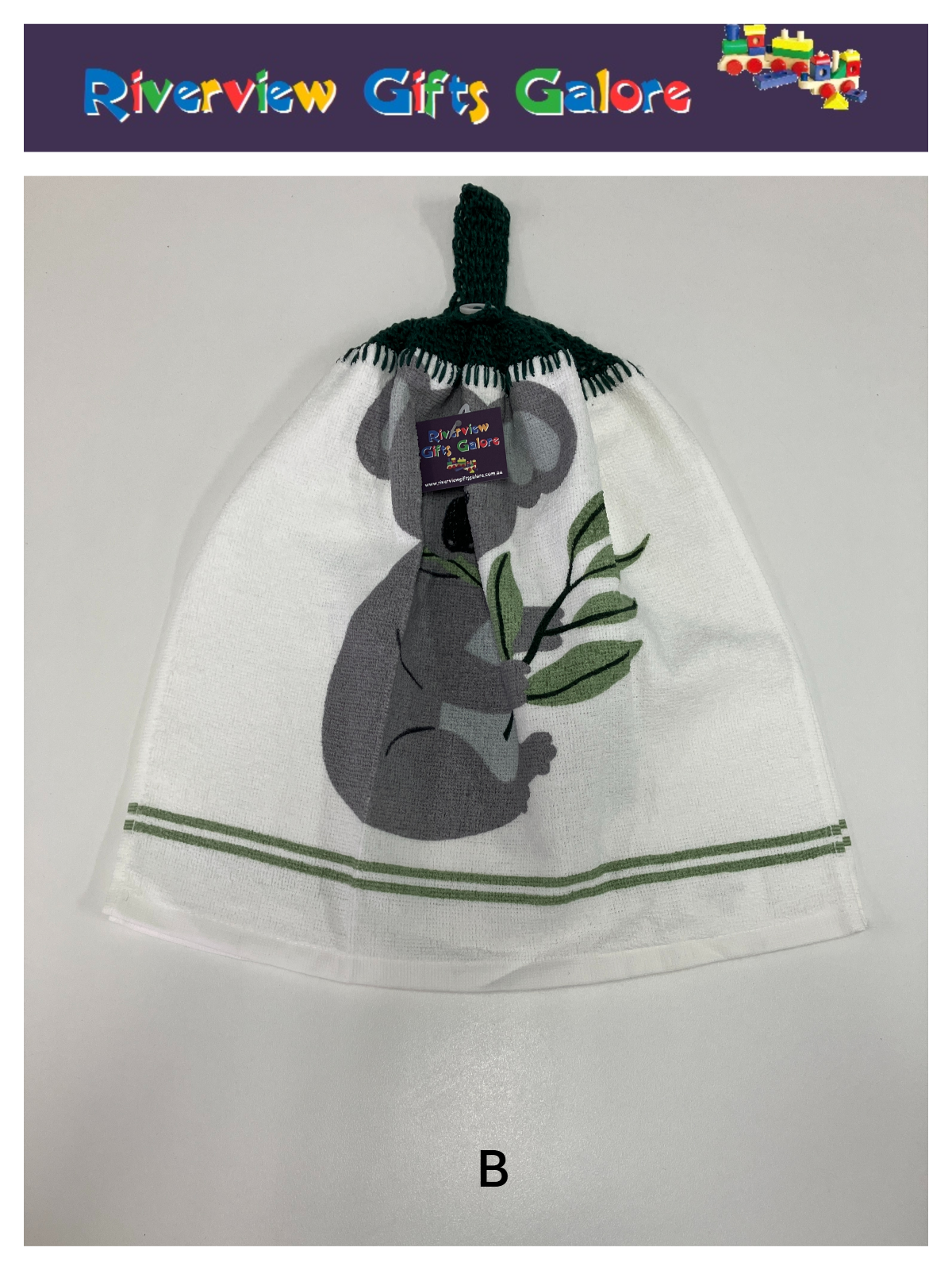 Crochet Top Hand Towel / Tea Towel (Double Thickness) - Koala