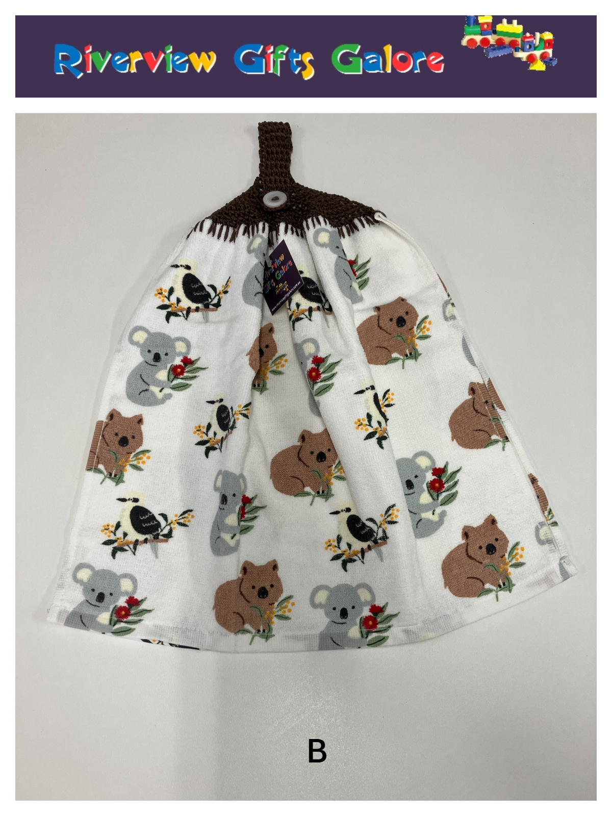 Crochet Top Hand Towel / Tea Towel (Double Thickness) - Austalian Animals