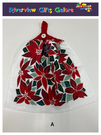 Crochet Top Hand Towel / Tea Towel (Double Thickness) - Poinsettia