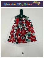 Crochet Top Hand Towel / Tea Towel (Double Thickness) - Poinsettia
