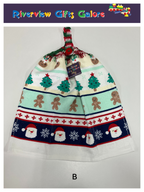 Crochet Top Hand Towel / Tea Towel (Double Thickness) - Christmas Stripes