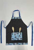 Apron Reversible - Blue Motorbikes / Brown Motorbikes