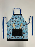 Apron Reversible - Blue Motorbikes / Brown Motorbikes