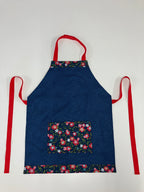 Apron Reversible - Blue Floral / Blue