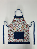 Apron Reversible - White Floral / Blue
