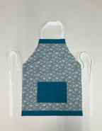Apron Reversible - Aqua Chooks / Turquoise