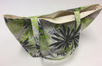 Large Tote Bag – Lime Grey Flowers