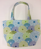 Large Tote Bag – Blue Green Pattern