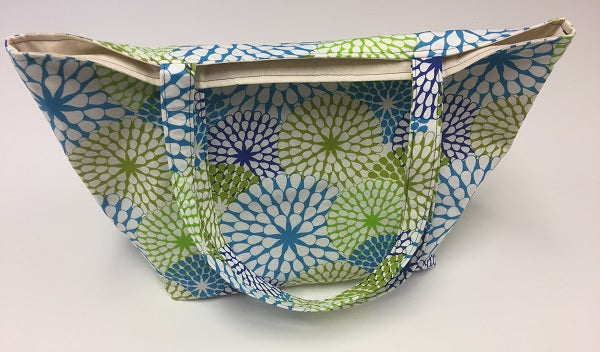 Large Tote Bag – Blue Green Pattern