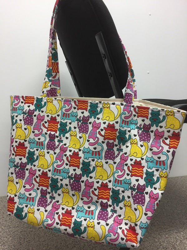 Large Tote Bag – Multi Coloured Cats
