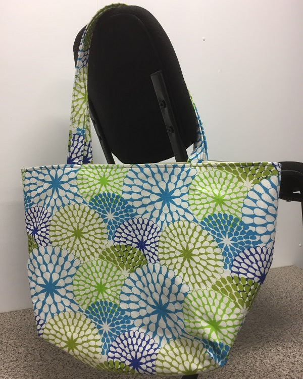 Large Tote Bag – Blue Green Pattern