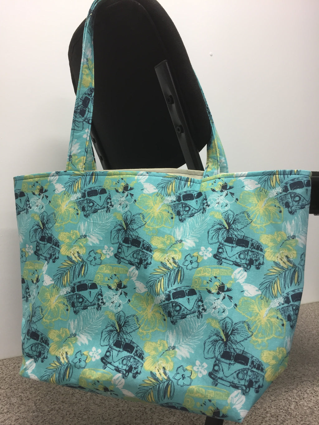 Large Tote Bag – Hibiscus Combi Blue