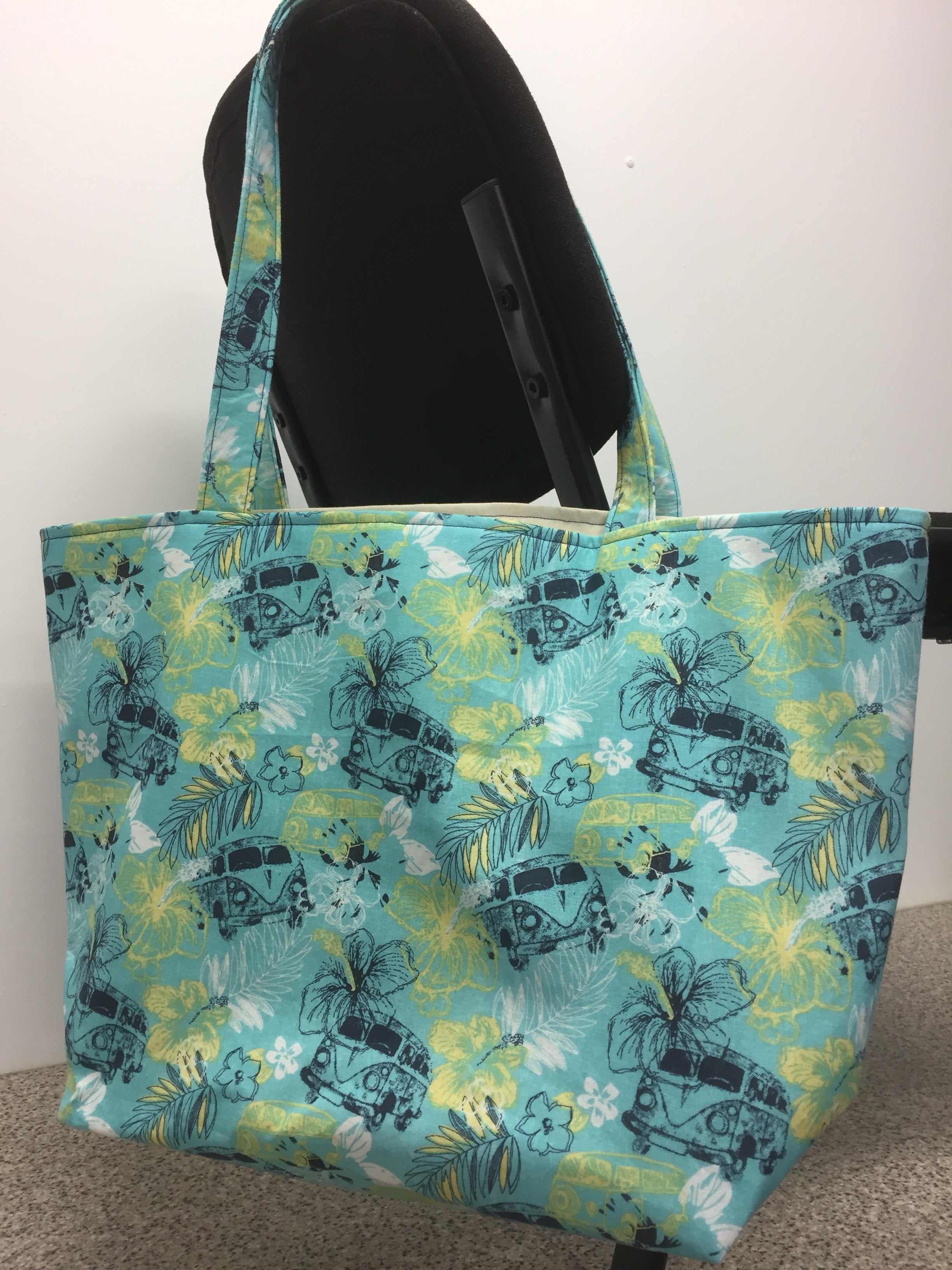 Large Tote Bag – Hibiscus Combi Blue
