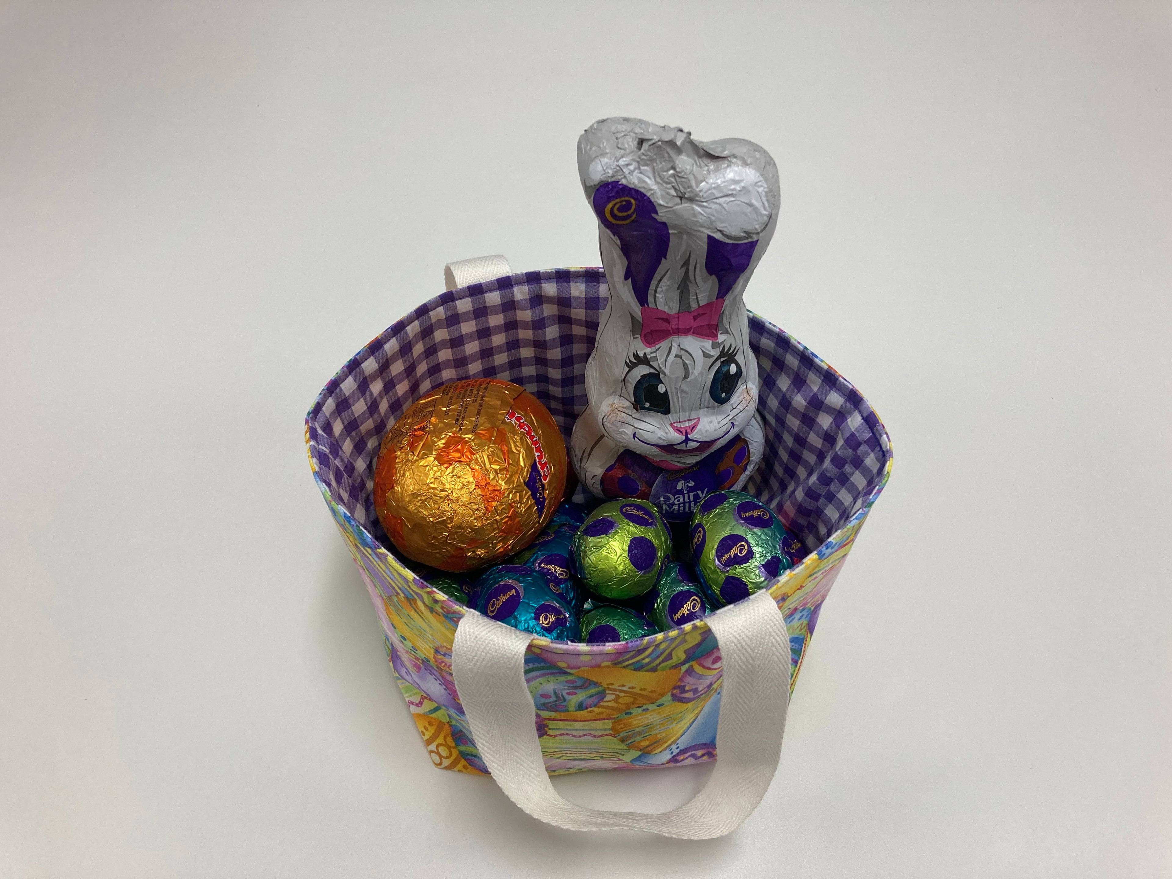 Easter Egg Basket - Egg - Purple Gingham