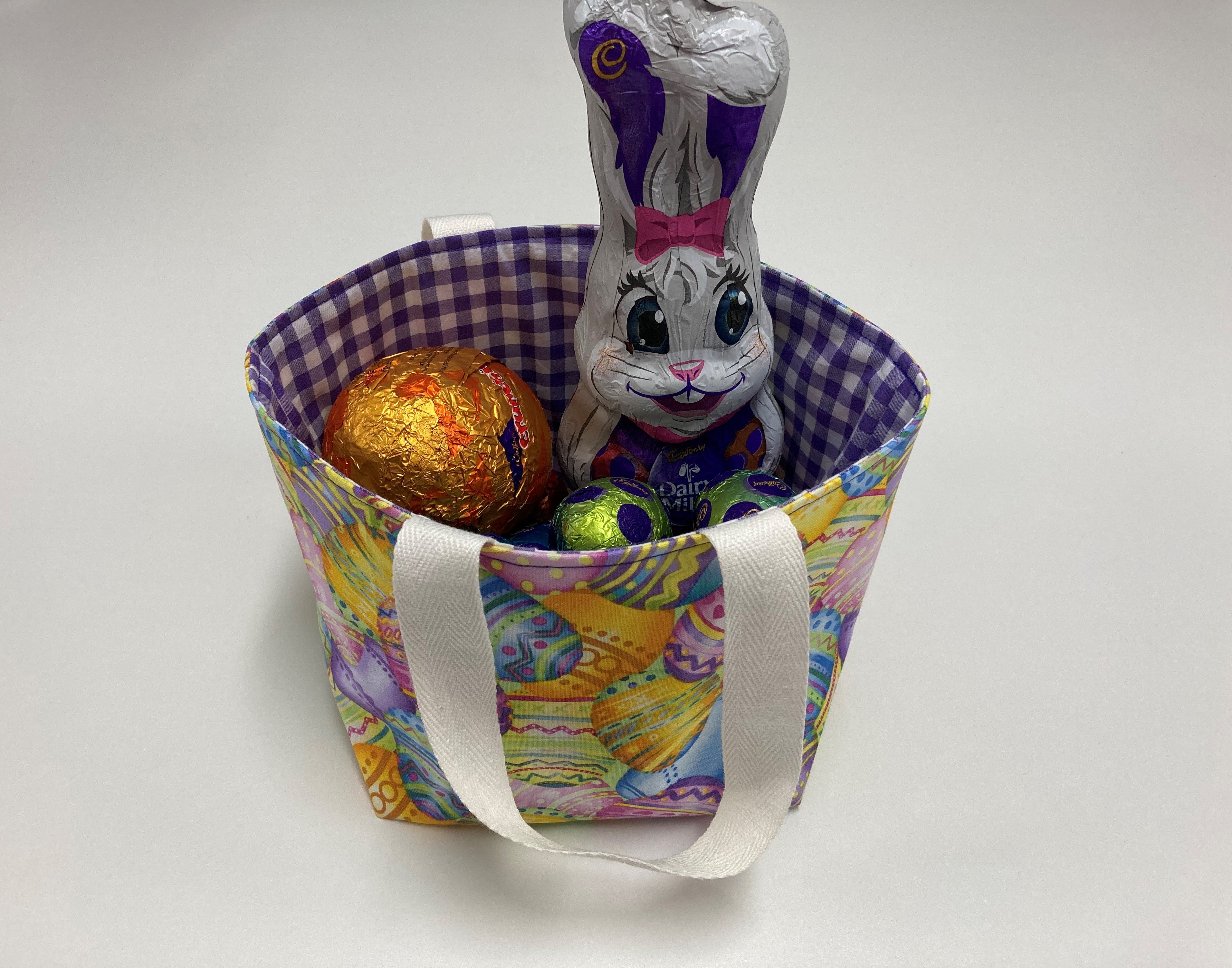 Easter Egg Basket - Egg - Purple Gingham