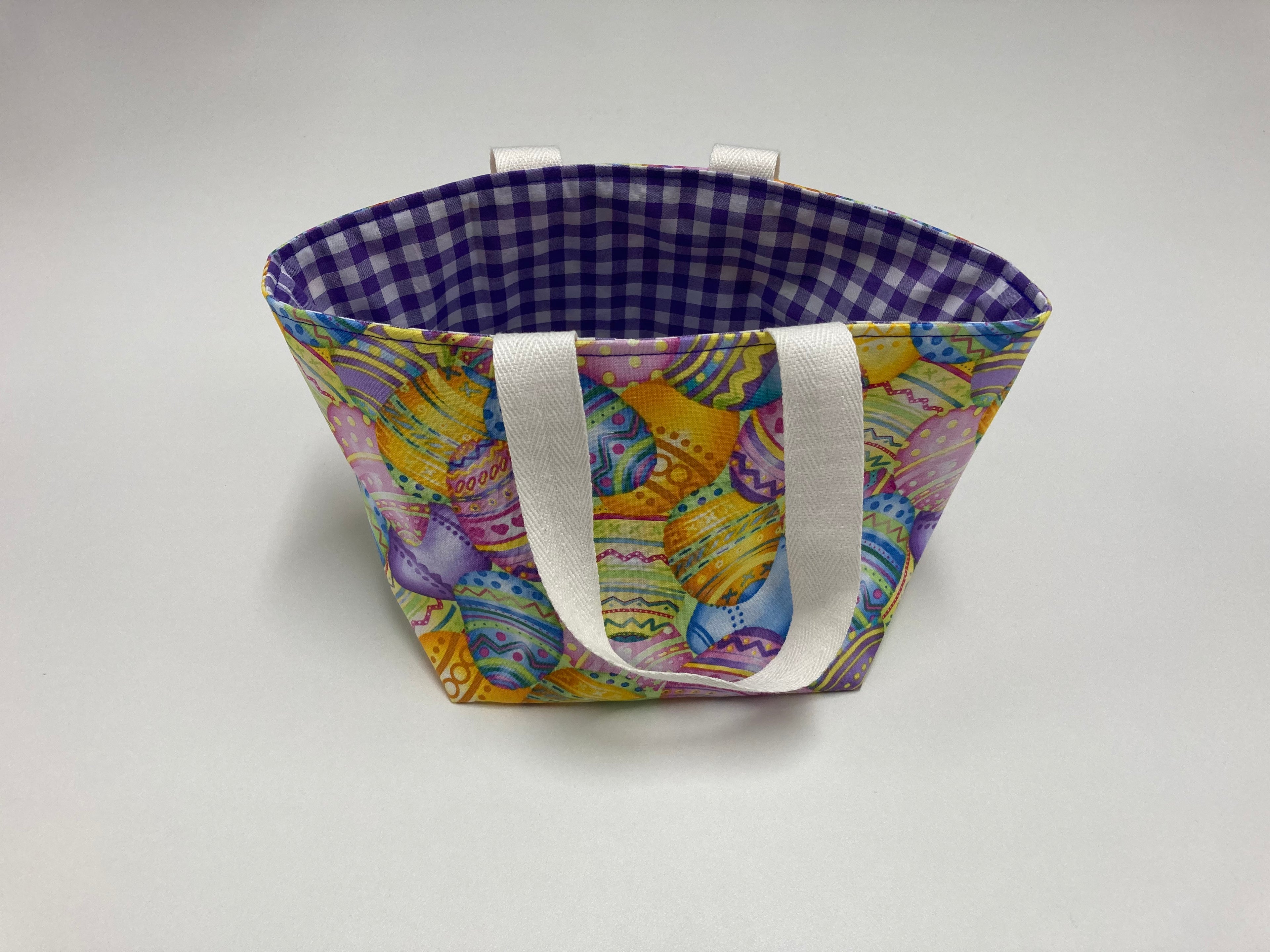 Easter Egg Basket - Egg - Purple Gingham