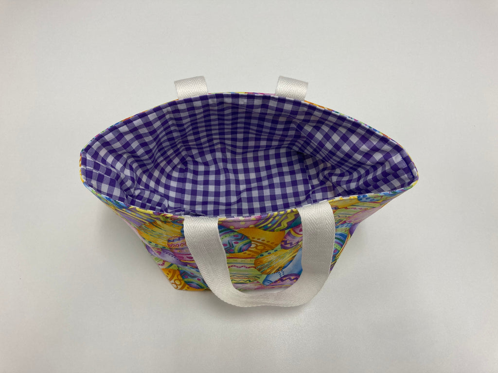 Easter Egg Basket - Egg - Purple Gingham