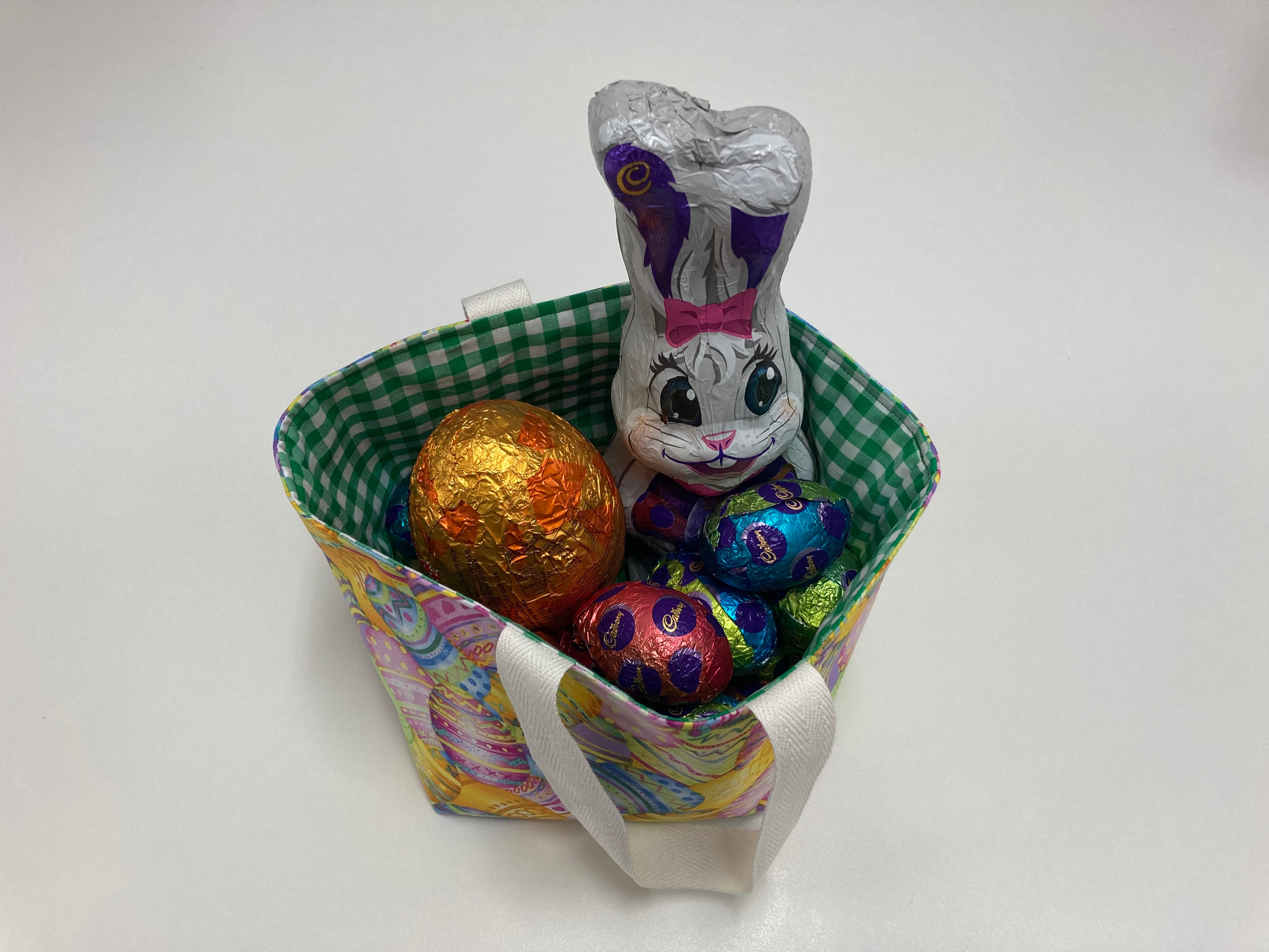 Easter Egg Basket - Egg - Green Gingham