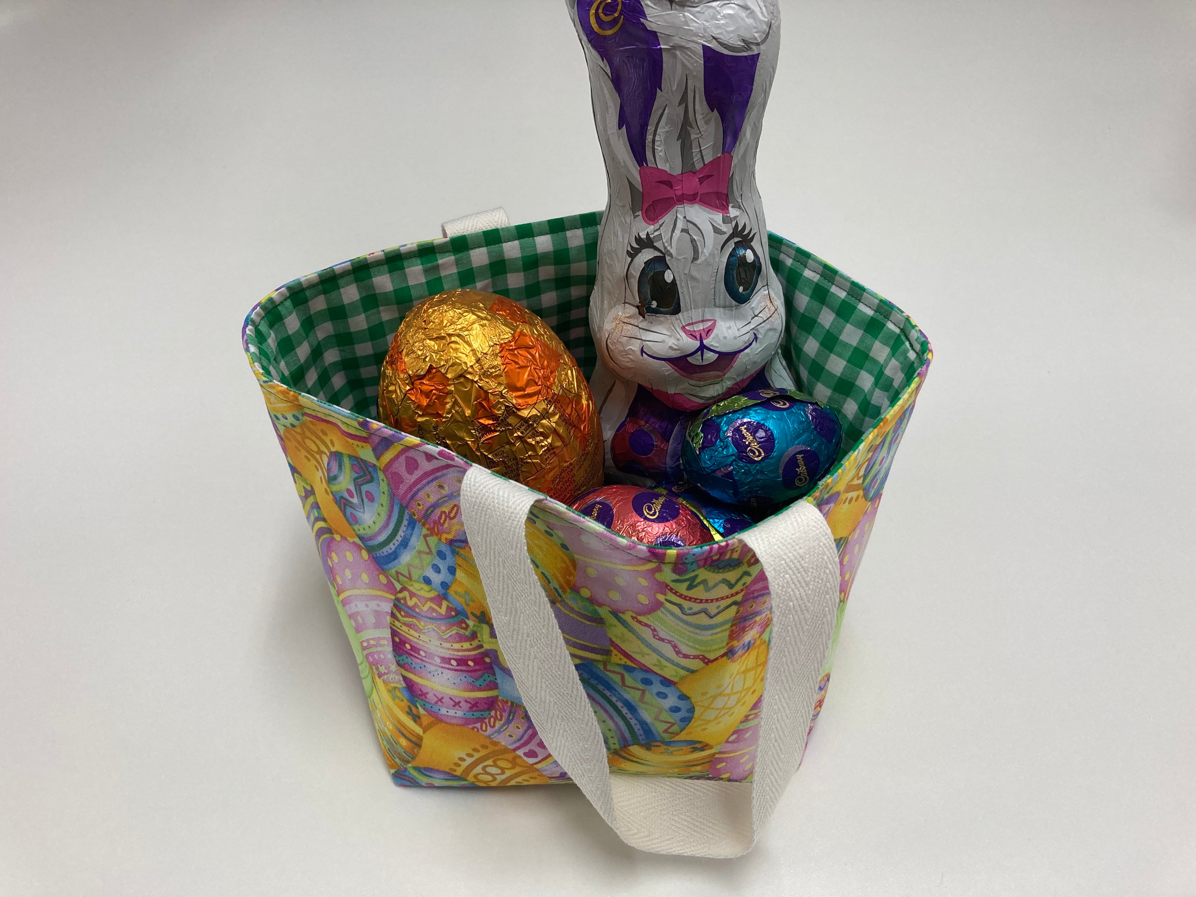 Easter Egg Basket - Egg - Green Gingham