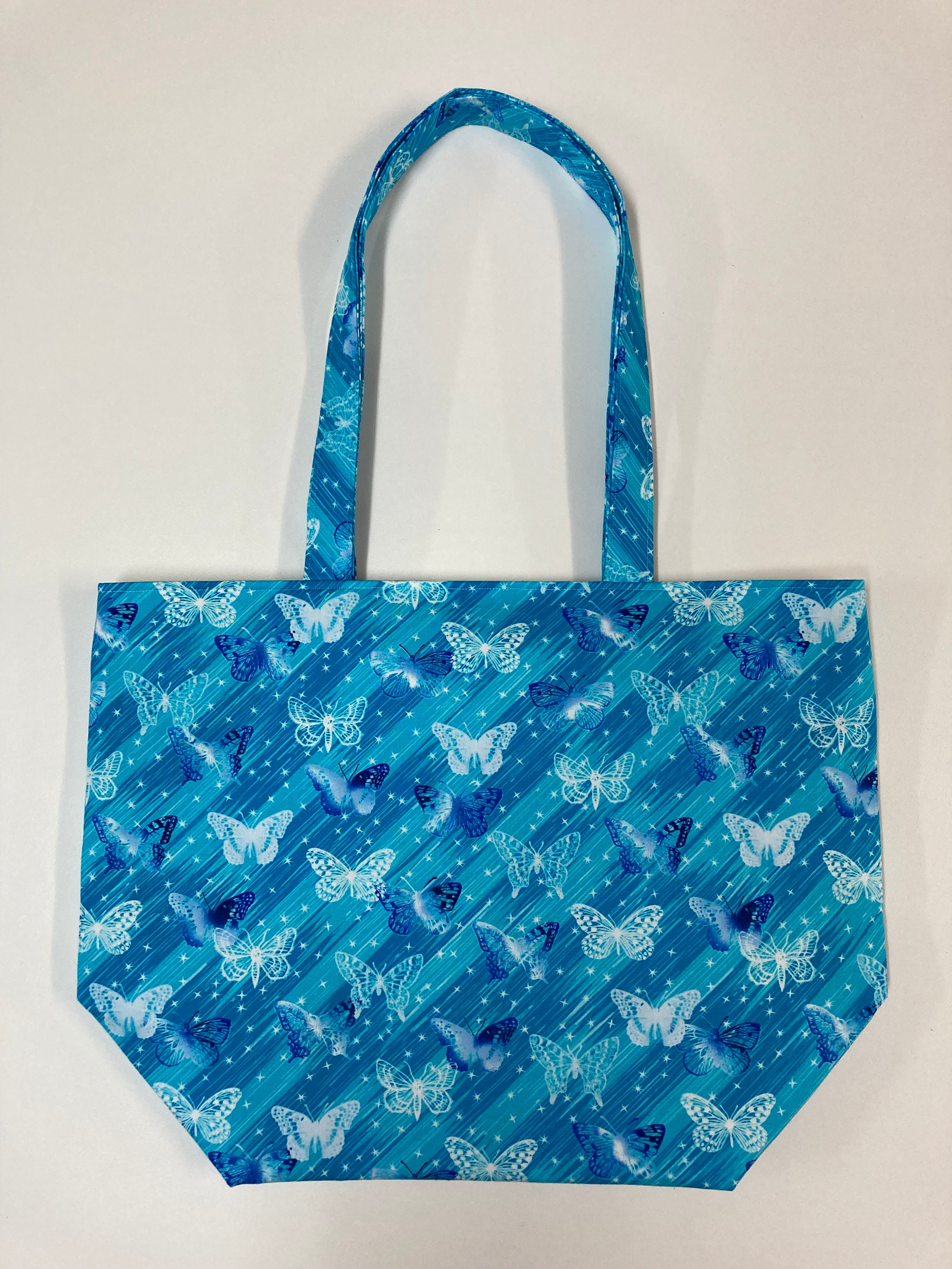 Large Tote Bag – Blue Butterflies