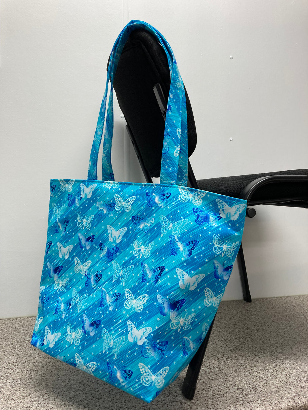 Large Tote Bag – Blue Butterflies