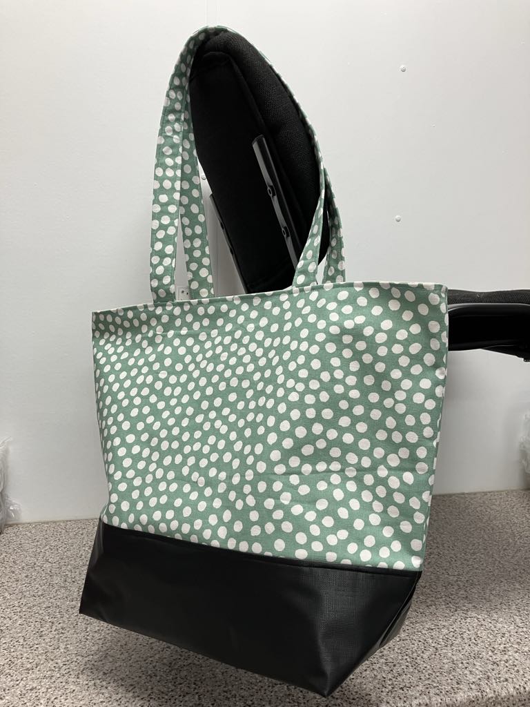 Large Tote Bag with Vinyl Base - Green Spot