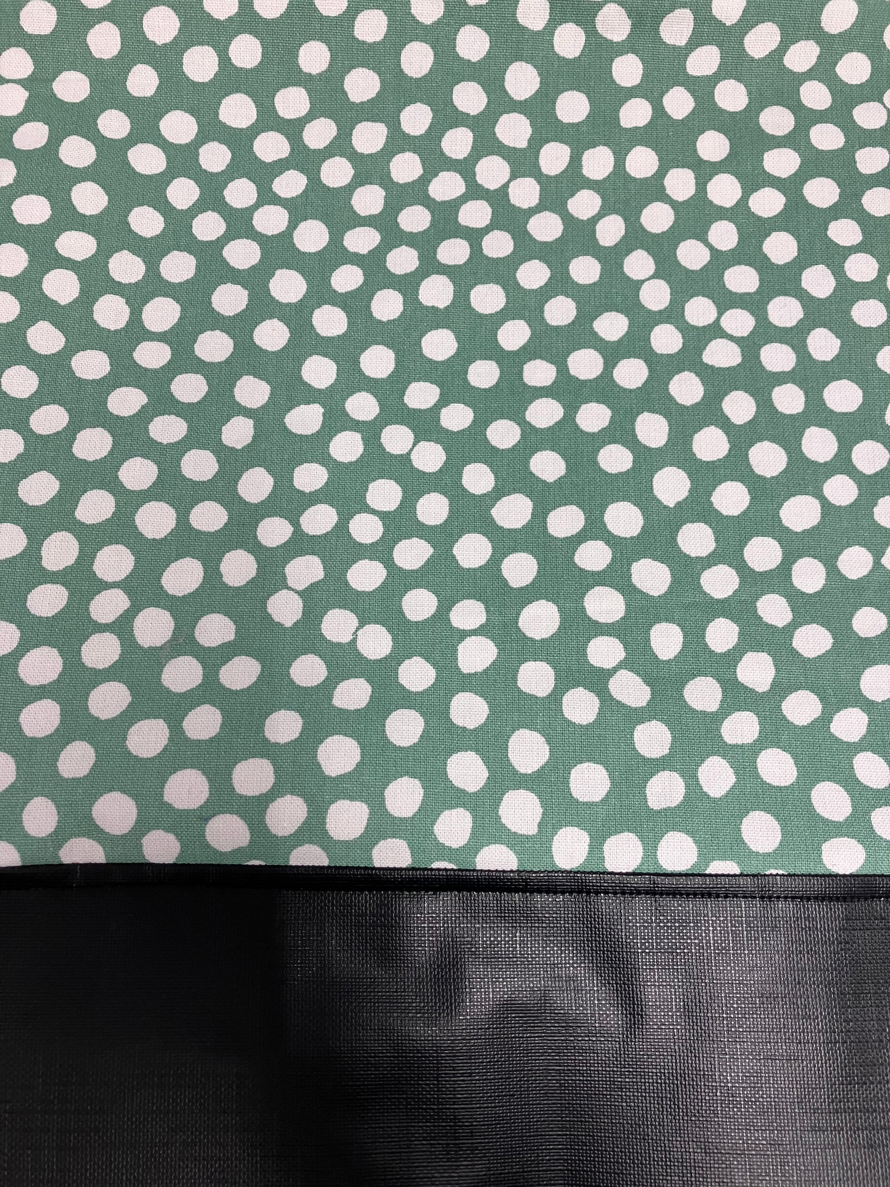 Large Tote Bag with Vinyl Base - Green Spot