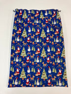 Santa Sack - Large - Christmas Print on Blue