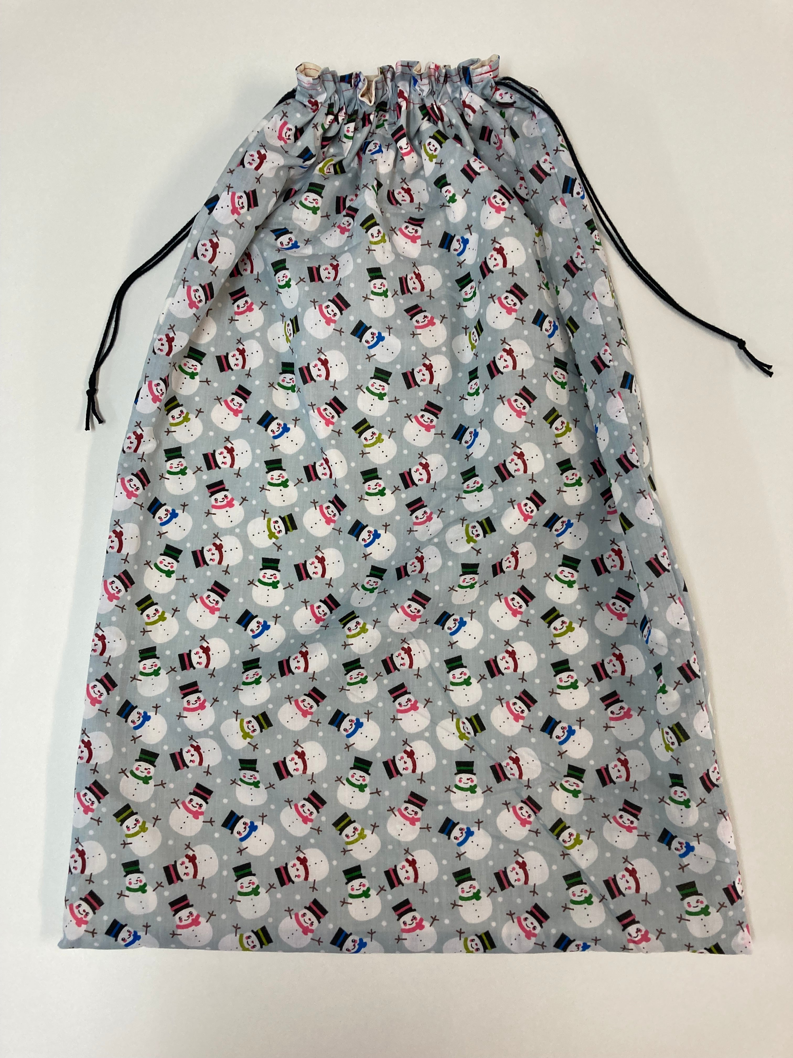 Santa Sack - Large - Snowmen on Grey