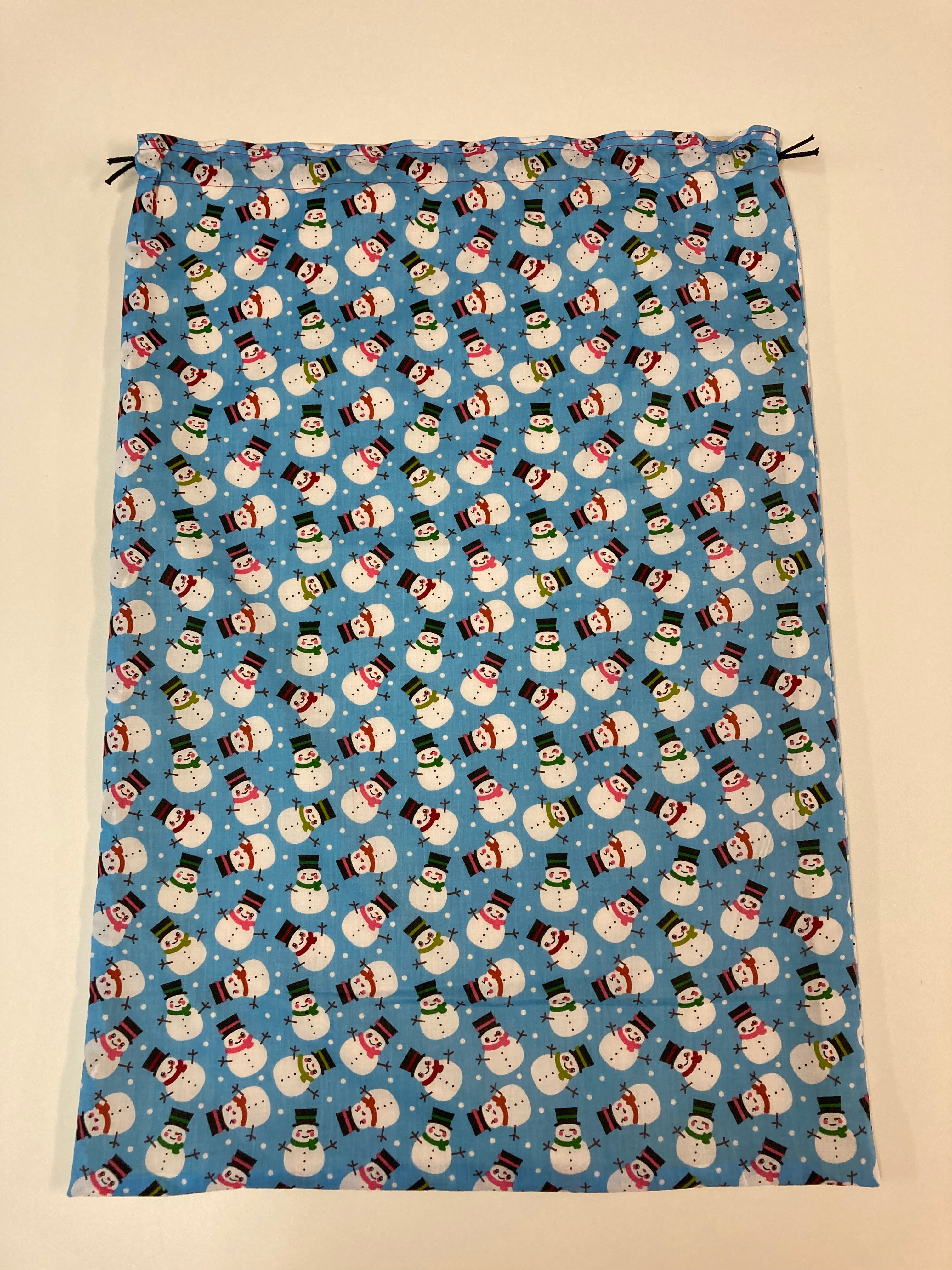 Santa Sack - Large - Snowmen on Blue