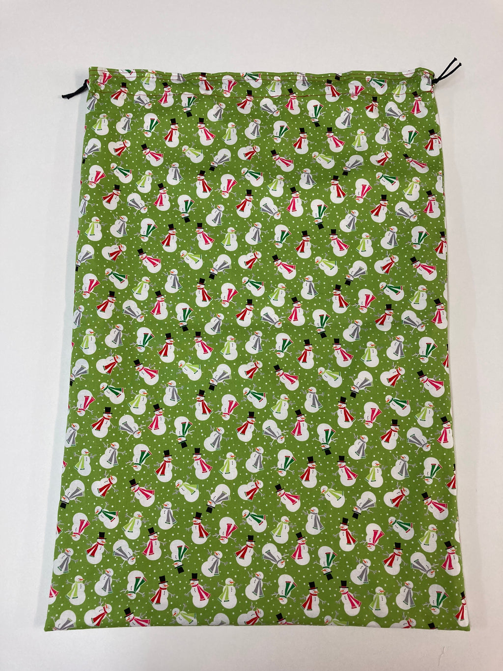 Santa Sack - Large - Snowmen on Lime