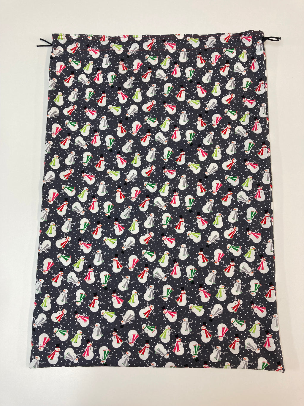 Santa Sack - Large - Snowmen on Dark Grey