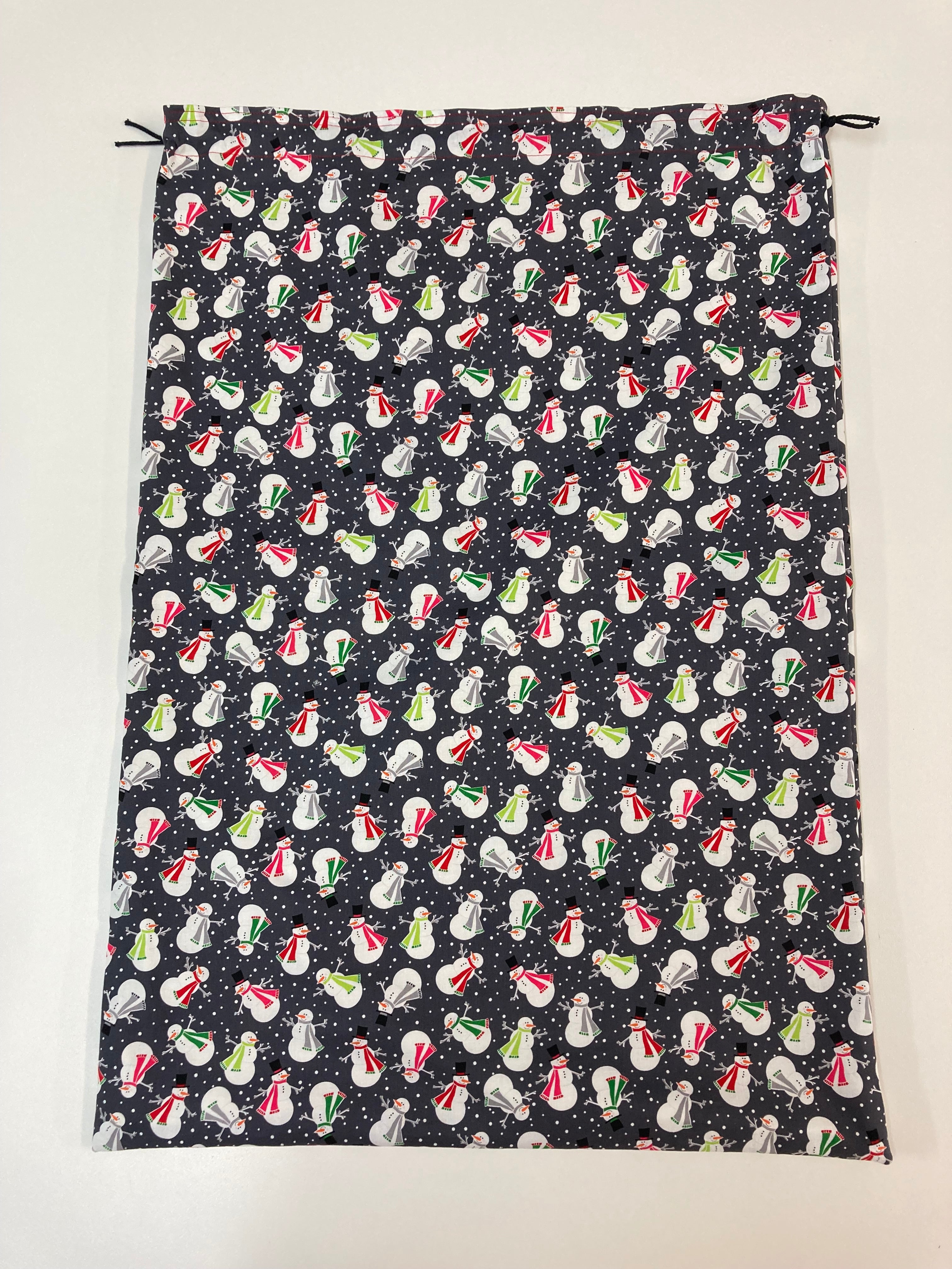 Santa Sack - Large - Snowmen on Dark Grey