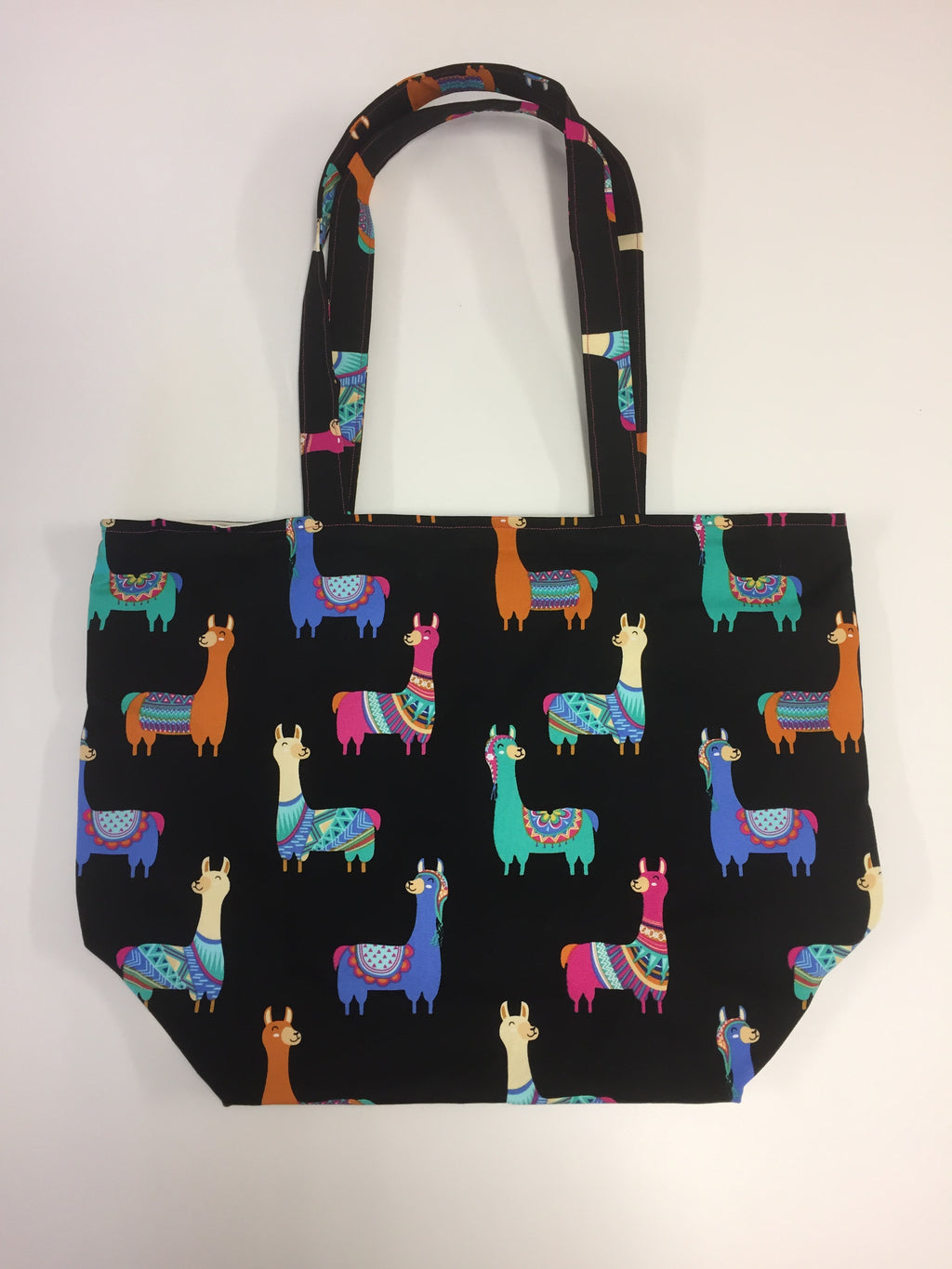 Large Tote Bag – Llamas Black