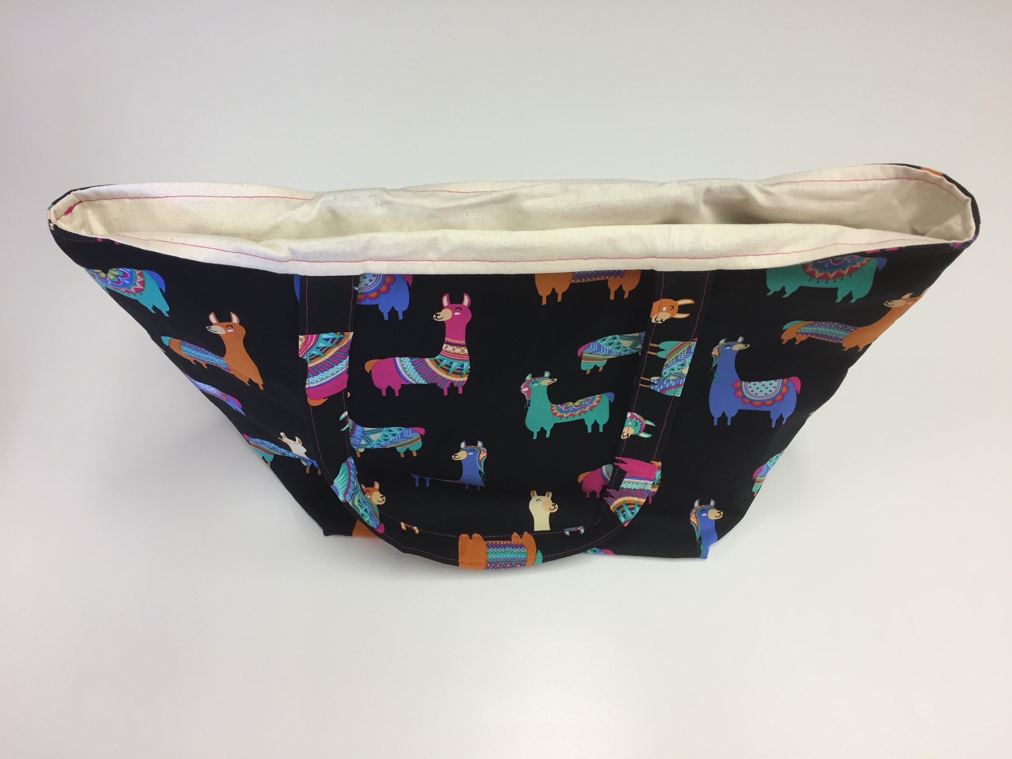 Large Tote Bag – Llamas Black