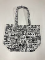 Large Tote Bag – Sewing Words on White