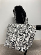 Large Tote Bag – Sewing Words on White