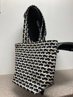 Large Tote Bag – Black Cats on White