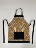 Apron Reversible - Mustard Chooks / Black