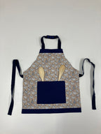 Apron Reversible - Beige Chooks / Blue